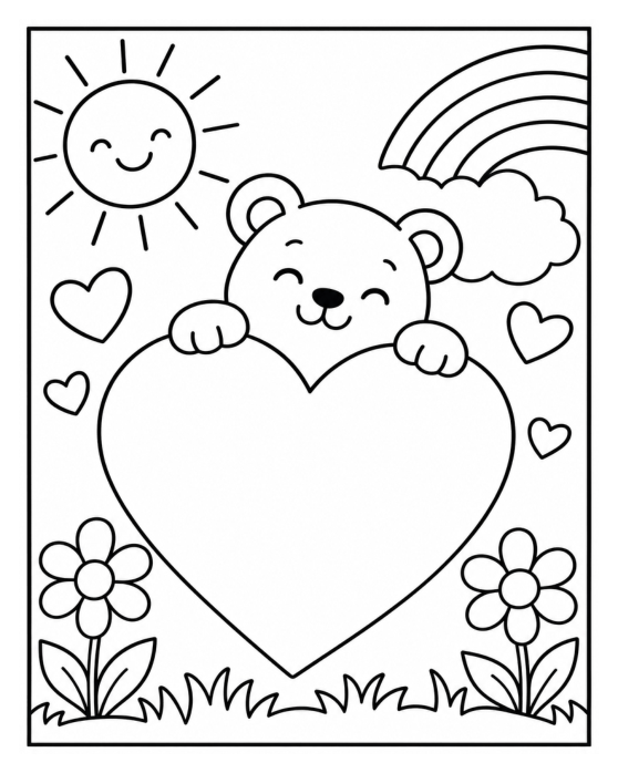 Preview of Printable Thank You Cards for Kids to Color